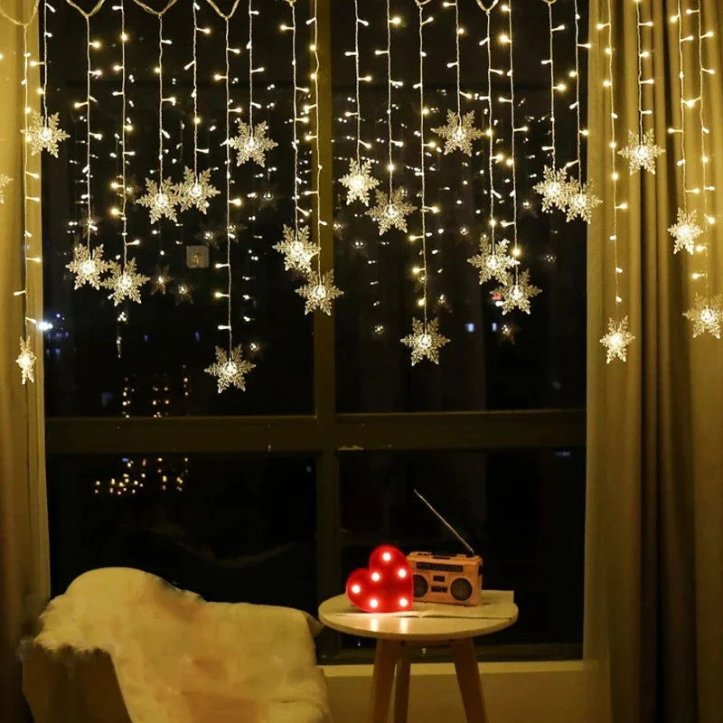 LED Snowflake Curtain Lights - candletown.net