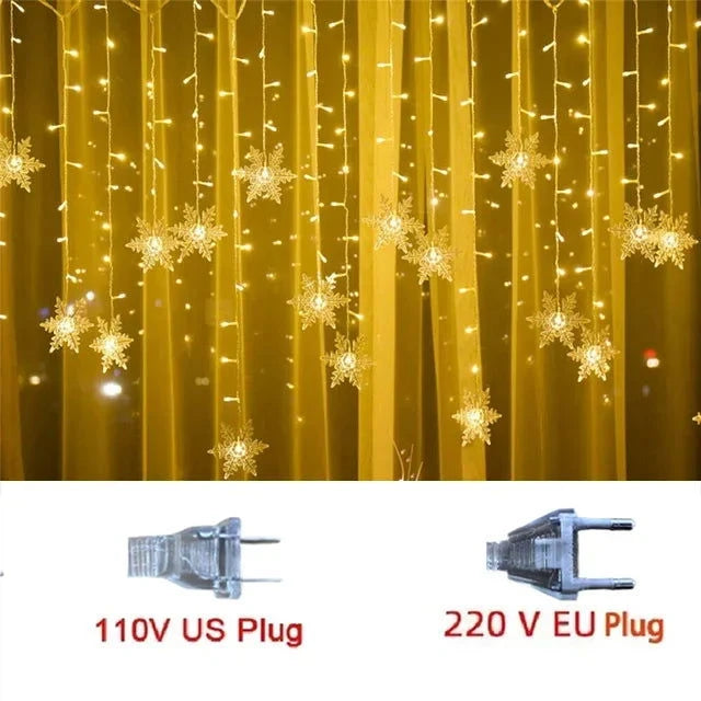LED Snowflake Curtain Lights - candletown.net