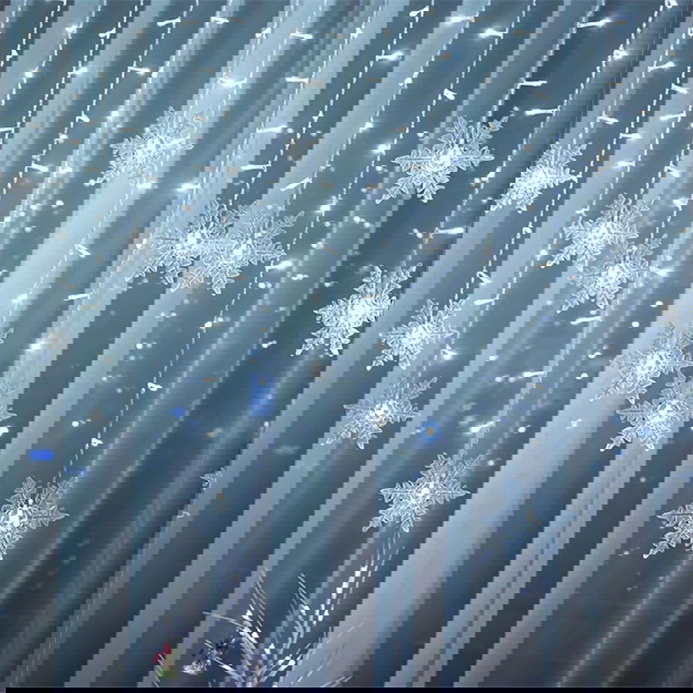 LED Snowflake & Icicle Curtain Lights - Perfect for Christmas & New Year Decor - candletown.net