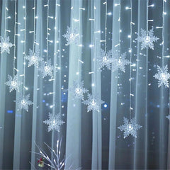 LED Snowflake & Icicle Curtain Lights - Perfect for Christmas & New Year Decor - candletown.net