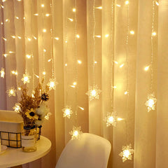 LED Snowflake & Icicle Curtain Lights - Perfect for Christmas & New Year Decor - candletown.net