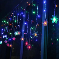 LED Snowflake & Icicle Curtain Lights - Perfect for Christmas & New Year Decor - candletown.net