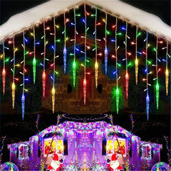 LED Snowflake & Icicle Curtain Lights - Perfect for Christmas & New Year Decor - candletown.net