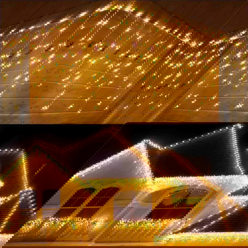 LED Snowflake & Icicle Curtain Lights - Perfect for Christmas & New Year Decor - candletown.net
