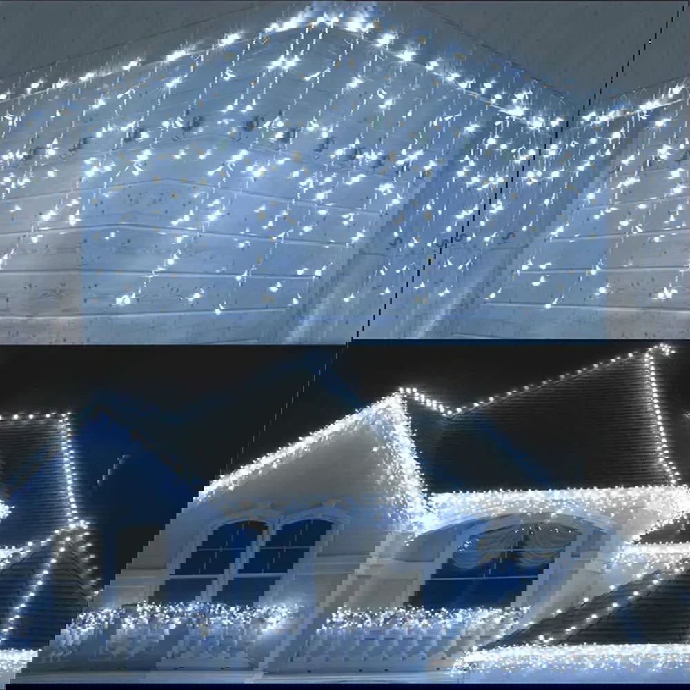 LED Snowflake & Icicle Curtain Lights - Perfect for Christmas & New Year Decor - candletown.net
