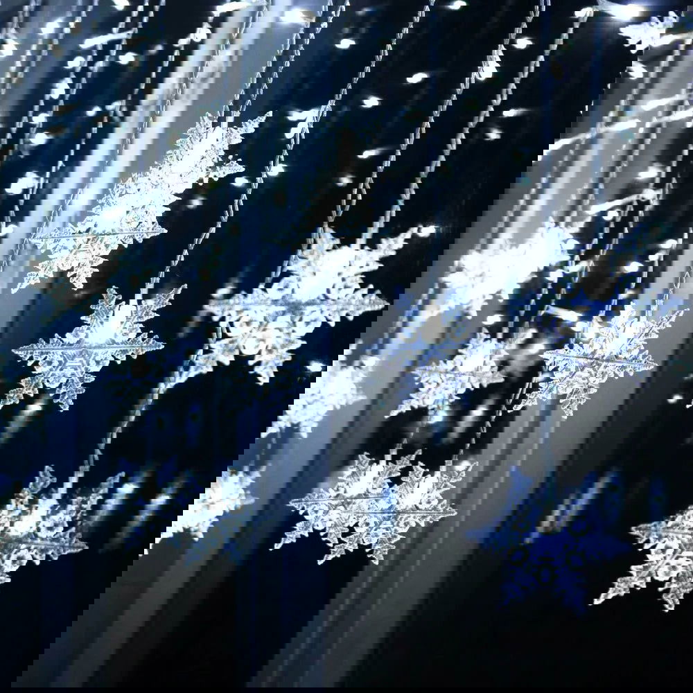 LED Snowflake & Icicle Curtain Lights - Perfect for Christmas & New Year Decor - candletown.net