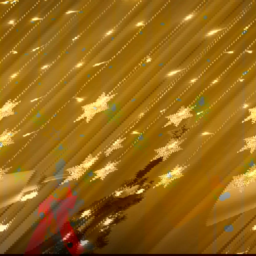 LED Snowflake & Icicle Curtain Lights - Perfect for Christmas & New Year Decor - candletown.net