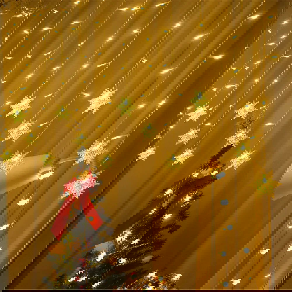 LED Snowflake & Icicle Curtain Lights - Perfect for Christmas & New Year Decor - candletown.net