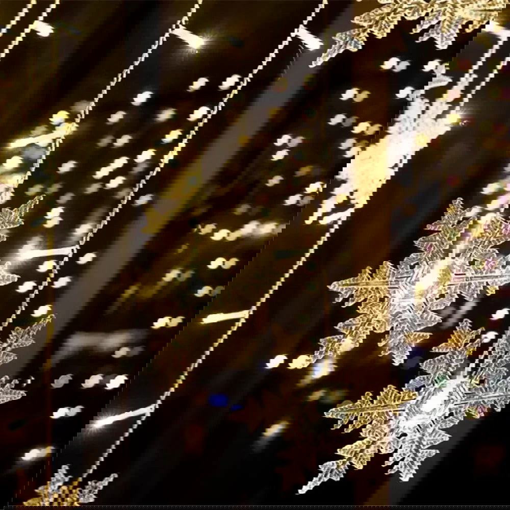 LED Snowflake & Icicle Curtain Lights - Perfect for Christmas & New Year Decor - candletown.net