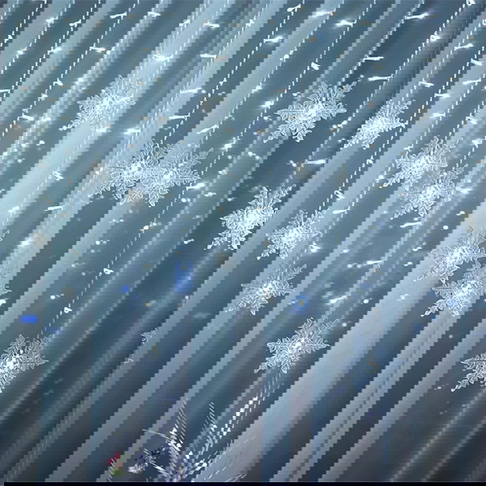 LED Snowflake & Icicle Curtain Lights - Perfect for Christmas & New Year Decor - candletown.net