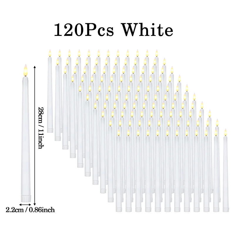 LED Taper Candle with Flickering Flame - Battery Operated for Elegant Decor - candletown.net