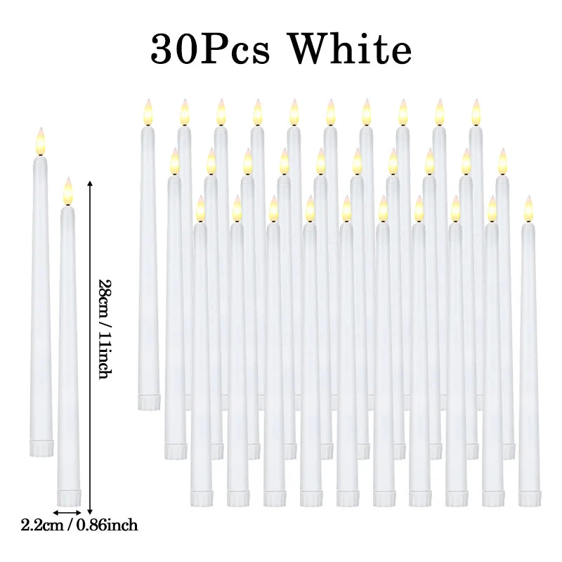 LED Taper Candle with Flickering Flame - Battery Operated for Elegant Decor - candletown.net