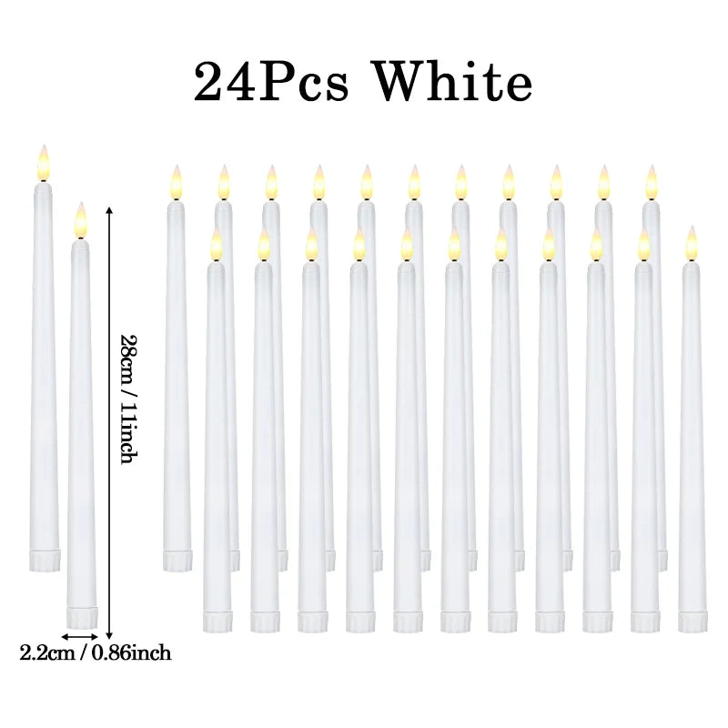 LED Taper Candle with Flickering Flame - Battery Operated for Elegant Decor - candletown.net