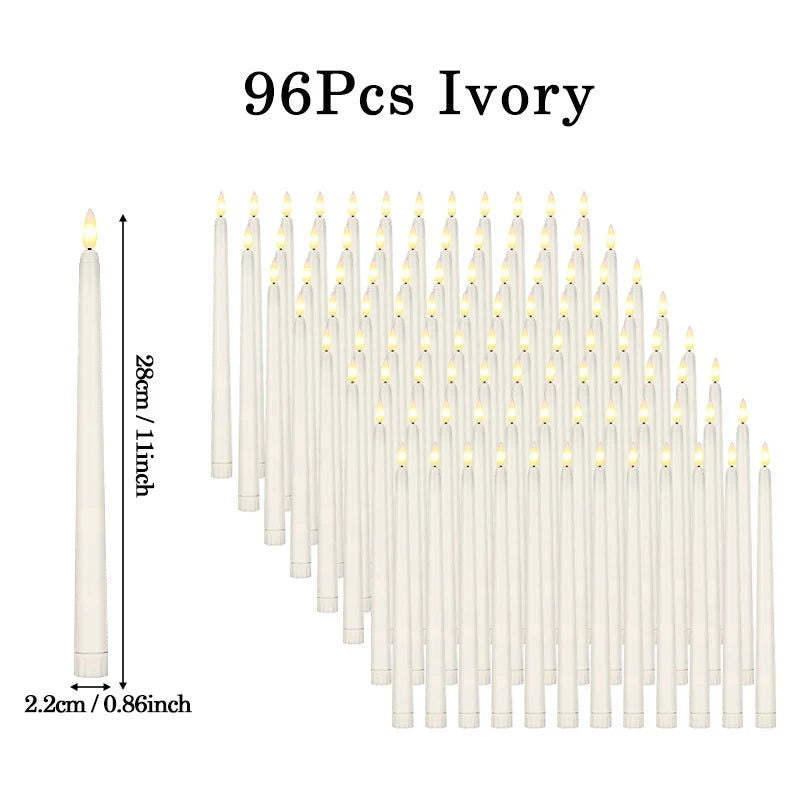 LED Taper Candle with Flickering Flame - Battery Operated for Elegant Decor - candletown.net