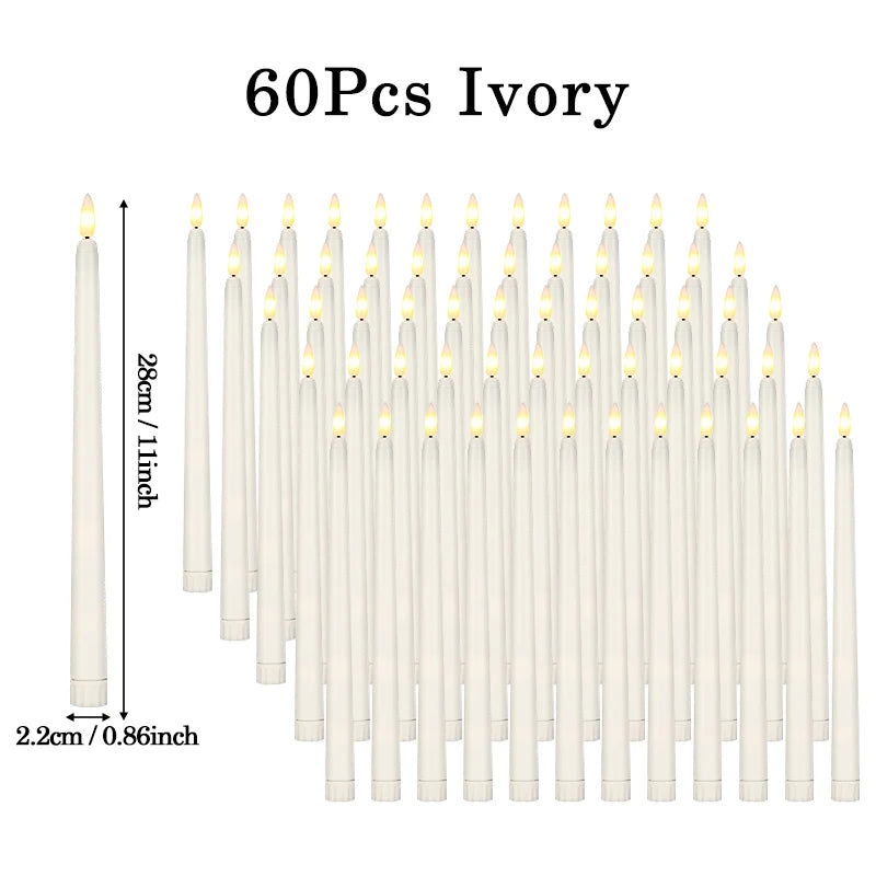 LED Taper Candle with Flickering Flame - Battery Operated for Elegant Decor - candletown.net