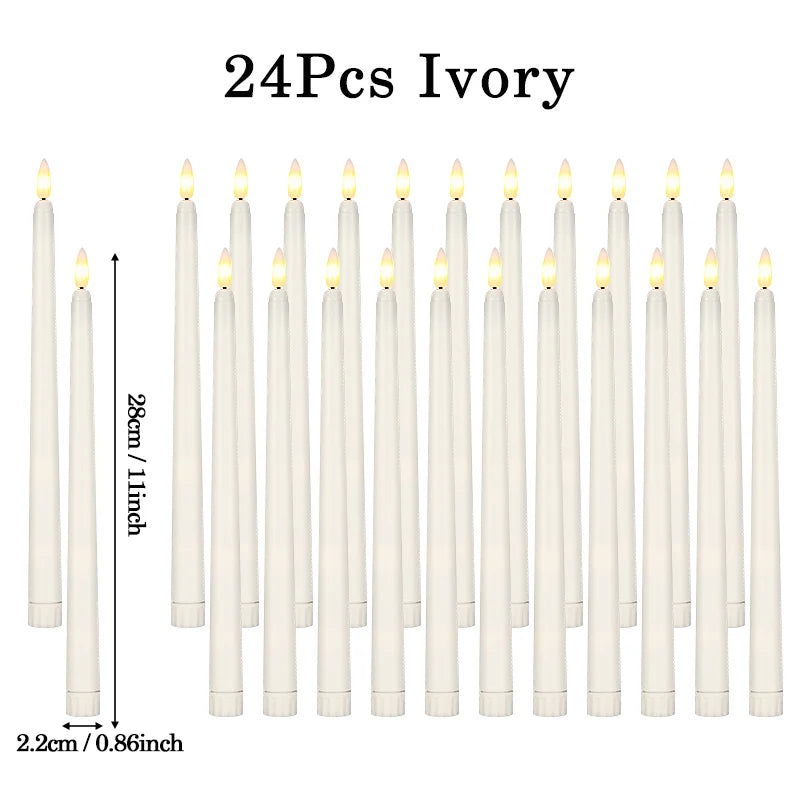 LED Taper Candle with Flickering Flame - Battery Operated for Elegant Decor - candletown.net