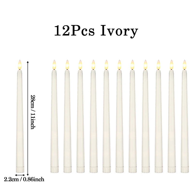LED Taper Candle with Flickering Flame - Battery Operated for Elegant Decor - candletown.net