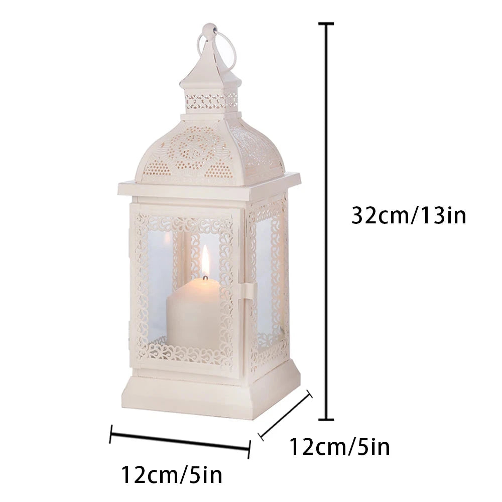 Metal Candle Lantern Decorative Hanging Candlestick Lantern Outdoor Lantern for Living Room Wedding Party Home Decor - candletown.net