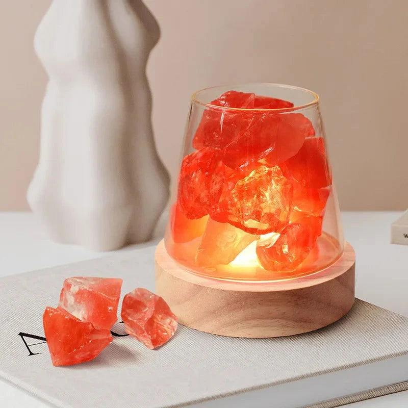 Natural Himalayan Salt Crystal Lamp with Essential Oil Diffuser - candletown.net