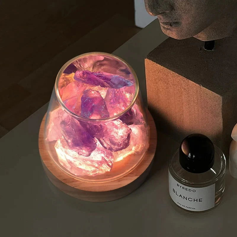 Natural Himalayan Salt Crystal Lamp with Essential Oil Diffuser - candletown.net