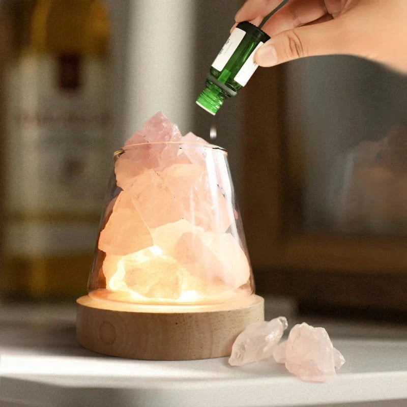 Natural Himalayan Salt Crystal Lamp with Essential Oil Diffuser - candletown.net