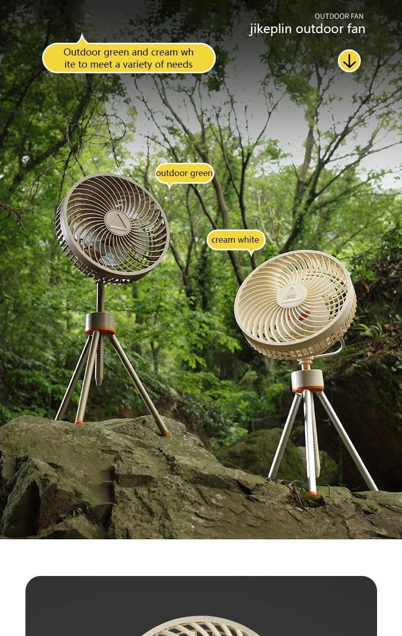 New 12000mAh Camping Fan Rechargeable Tripod Fan Portable Circulator Wireless Ceiling Electric Fan with Power Bank LED Lighting - candletown.net
