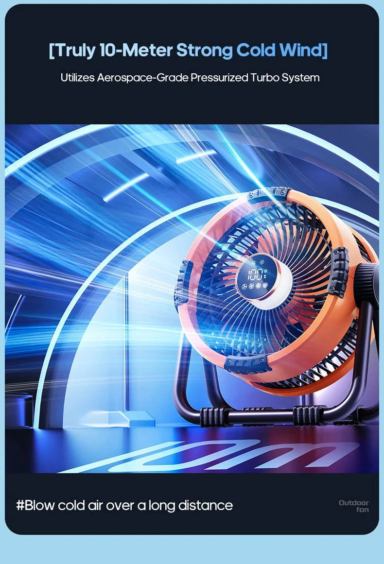 Portable 6 in 1 Outdoor Camping Fan 20000mAh Rechargeable Wireless Tent Ceiling Fan 4 Speed Adjustment LED Lighting Power Bank - candletown.net