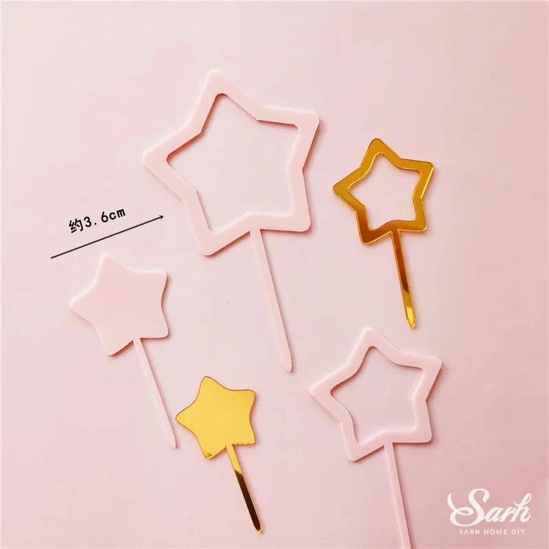 Rainbow Unicorn Cake Topper  Girl Baby Shower Birthday Decoration Kids Liked Unicorn Theme Decor Cupcake Party Baking Supplies - candletown.net