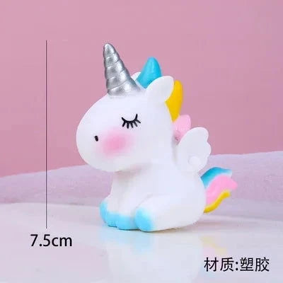 Rainbow Unicorn Cake Topper  Girl Baby Shower Birthday Decoration Kids Liked Unicorn Theme Decor Cupcake Party Baking Supplies - candletown.net