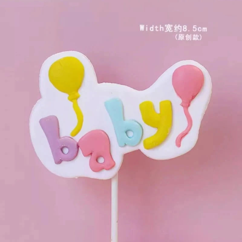 Rainbow Unicorn Cake Topper  Girl Baby Shower Birthday Decoration Kids Liked Unicorn Theme Decor Cupcake Party Baking Supplies - candletown.net