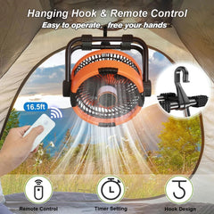 Rechargeable Camping Fan with LED Light - candletown.net