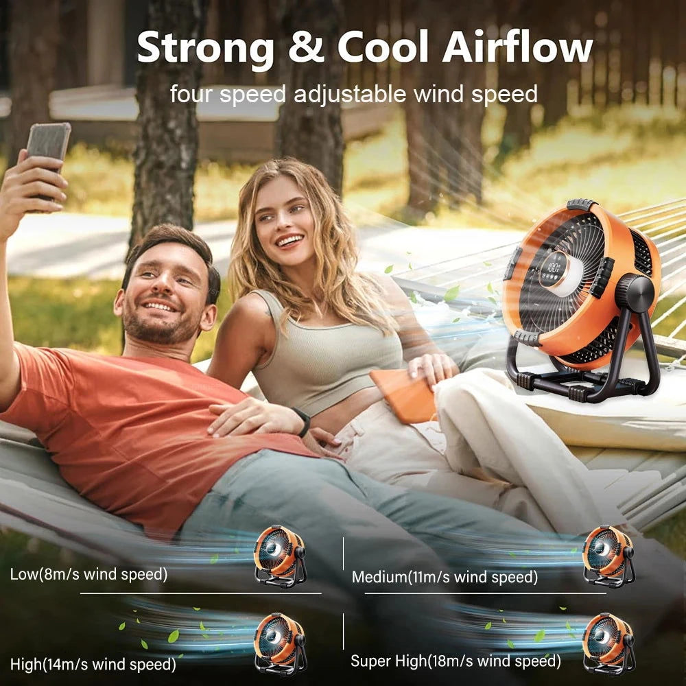 Rechargeable Camping Fan with LED Light - candletown.net