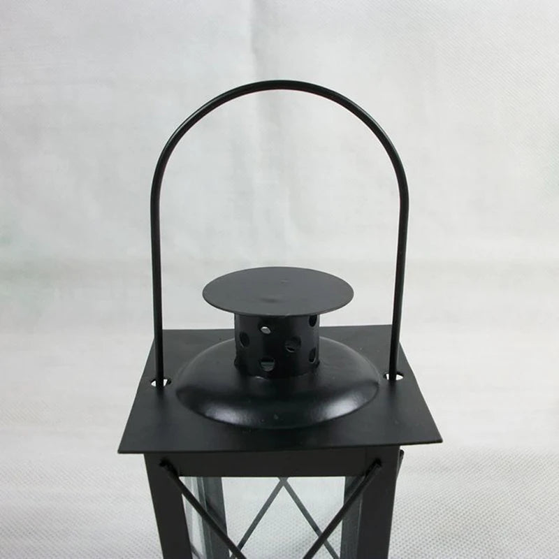 Retro Metal Lantern Candle Holder - Romantic Black/White - Home Decoration - candletown.net