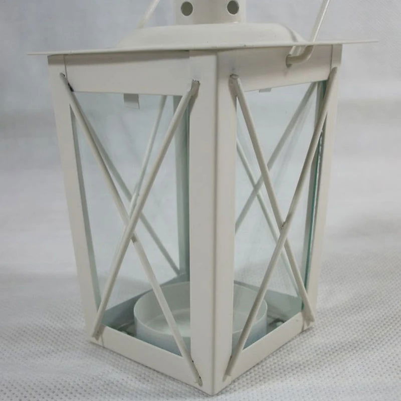 Retro Metal Lantern Candle Holder - Romantic Black/White - Home Decoration - candletown.net