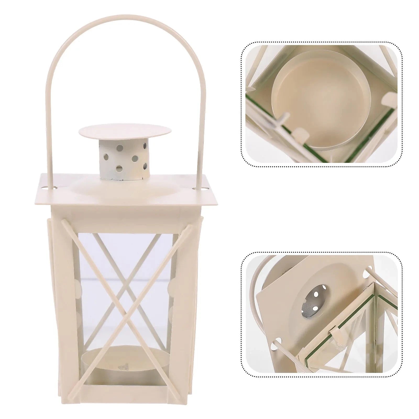 Retro Metal Lantern Candle Holder - Romantic Black/White - Home Decoration - candletown.net