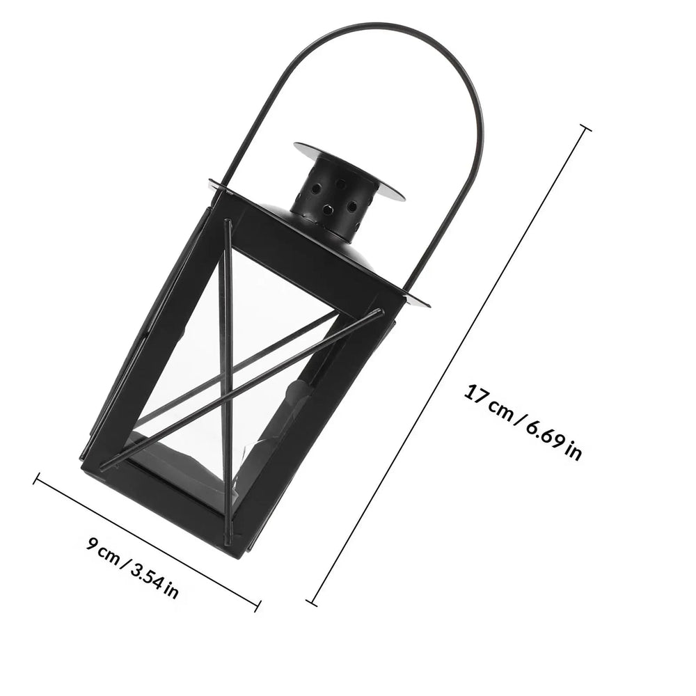 Retro Metal Lantern Candle Holder - Romantic Black/White - Home Decoration - candletown.net