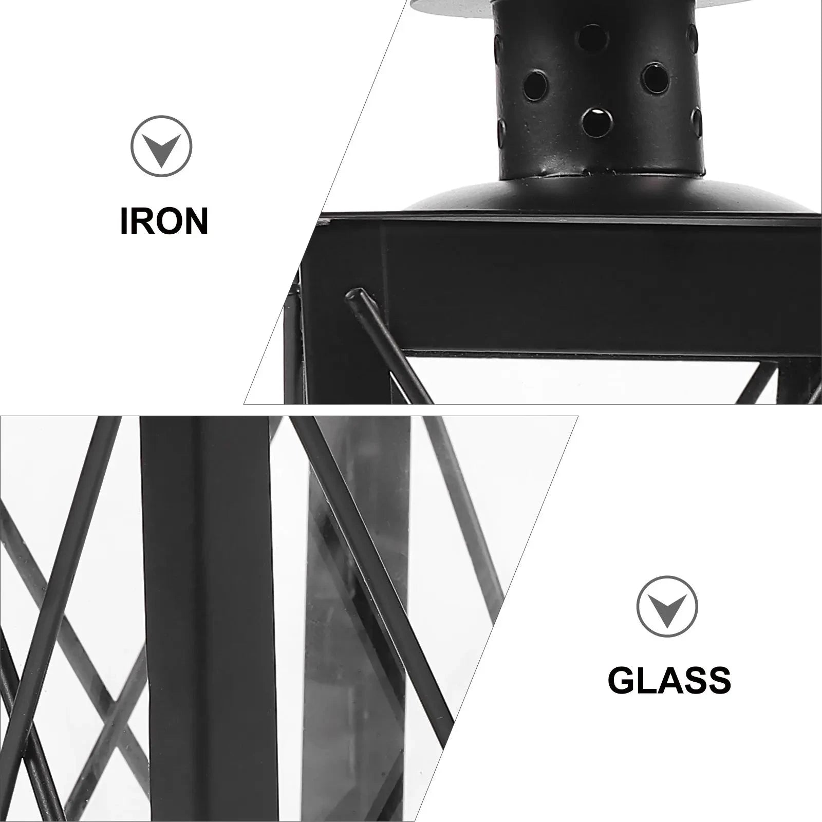Retro Metal Lantern Candle Holder - Romantic Black/White - Home Decoration - candletown.net