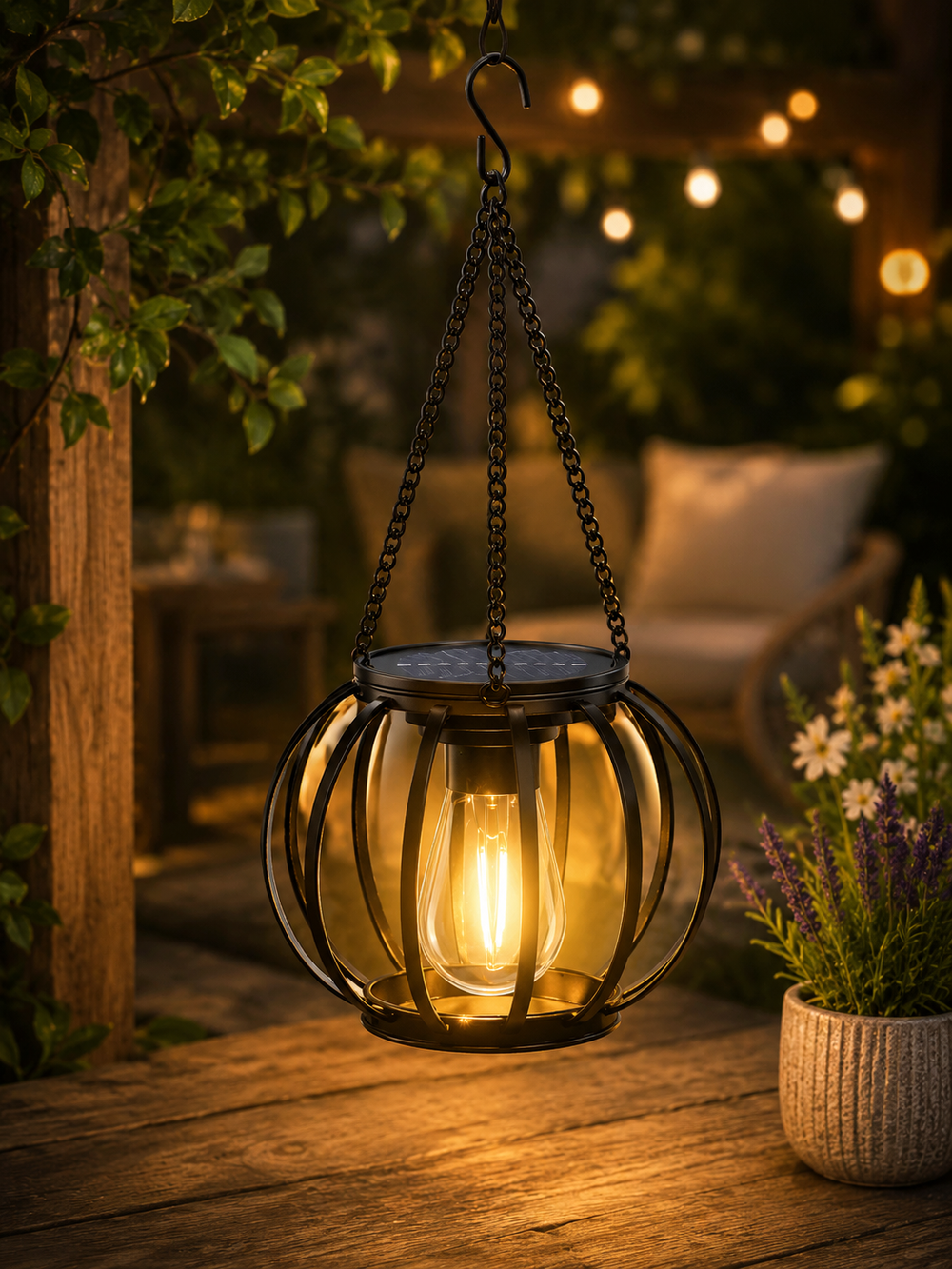 Retro Solar Hanging Lantern - candletown.net