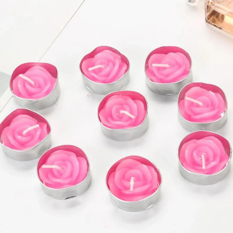Romantic Rose Flower Tealight Candles - candletown.net