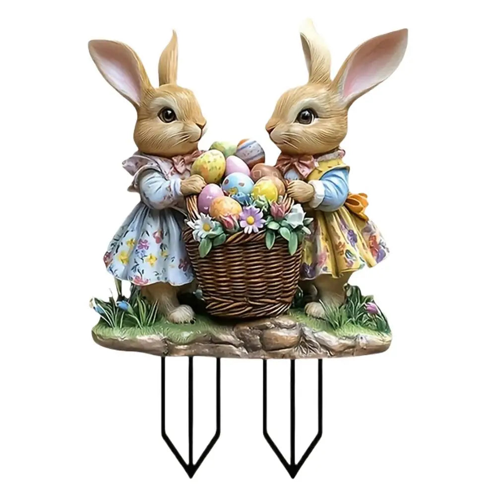 Easter Bunny Yard Sign – Acrylic Lawn Stake - candletown.net