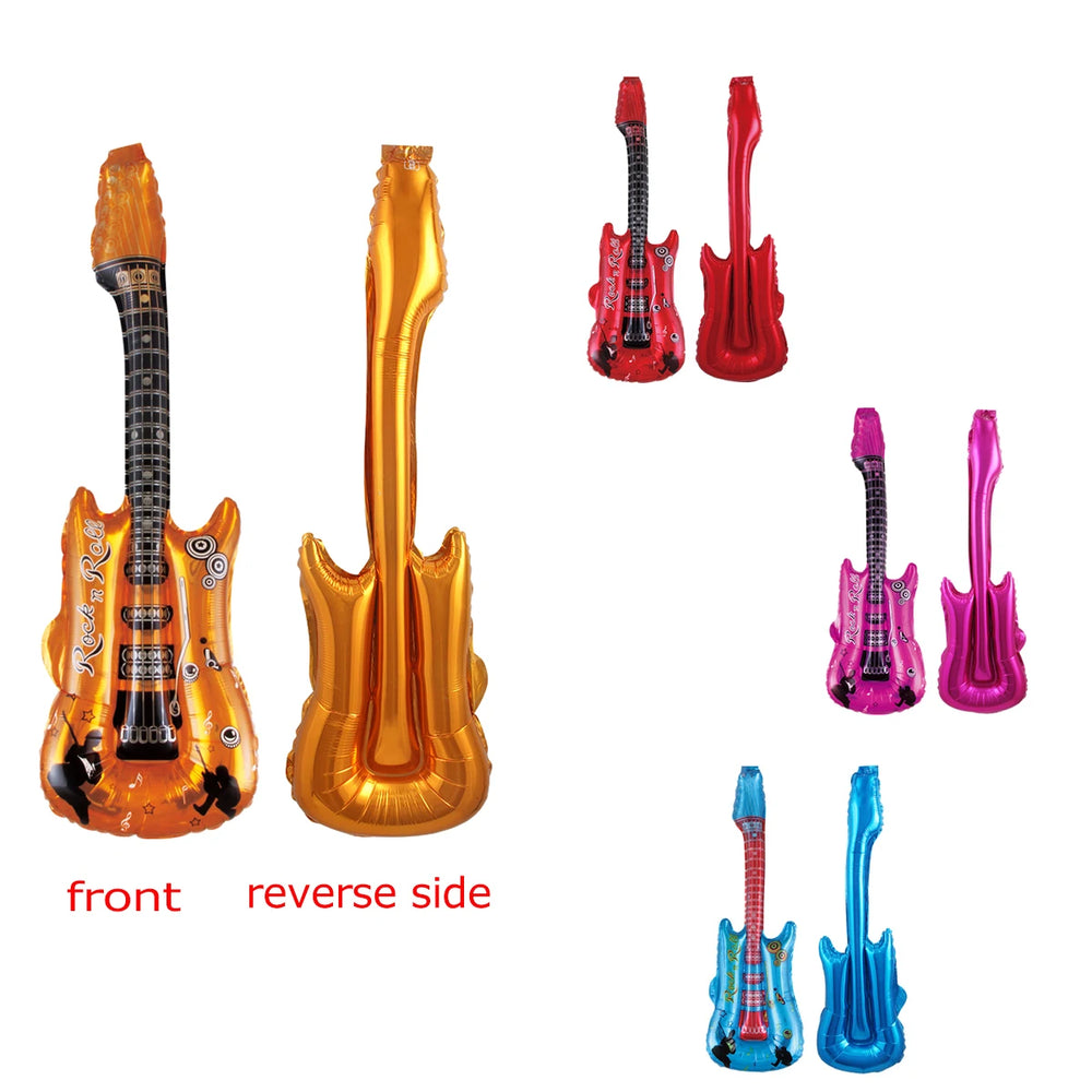 Guitar Foil Balloons Set – 12pcs Rock Band Party Decor - candletown.net