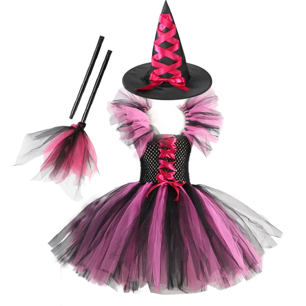 Kids Witch Costume – Hat, Broom & Accessory Options (Multicolor) - candletown.net