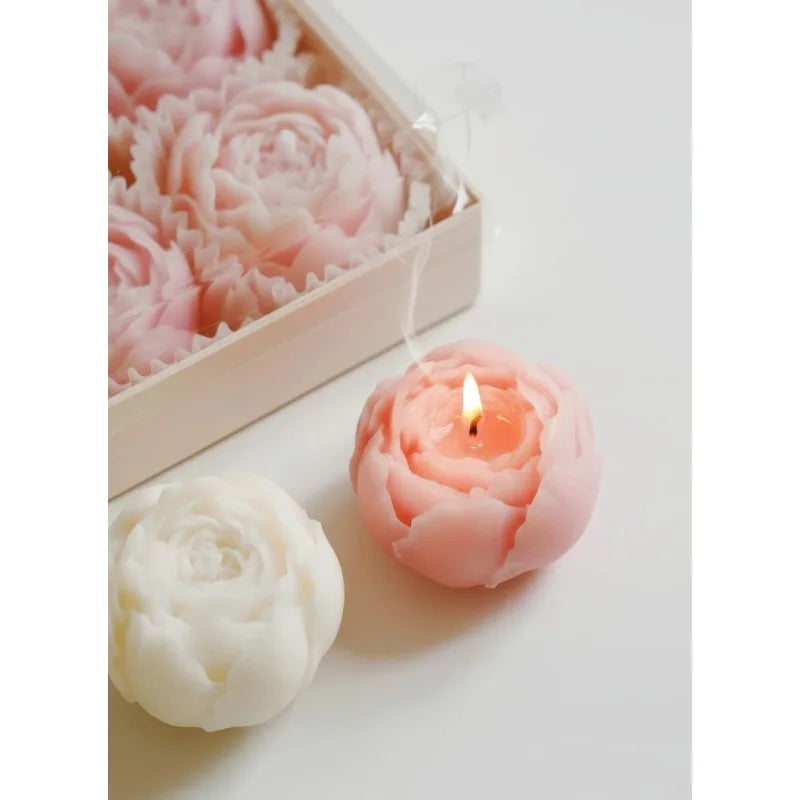 Rose Flower Shaped Soy Wax Candles – Set of 4 - candletown.net