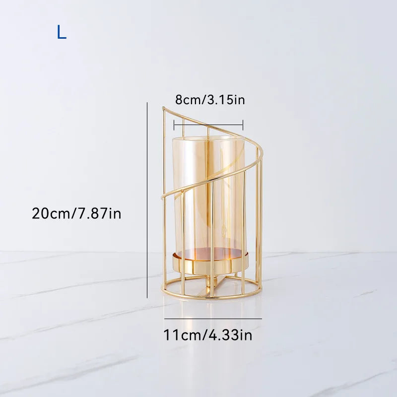 Gold Metal Candle Holder