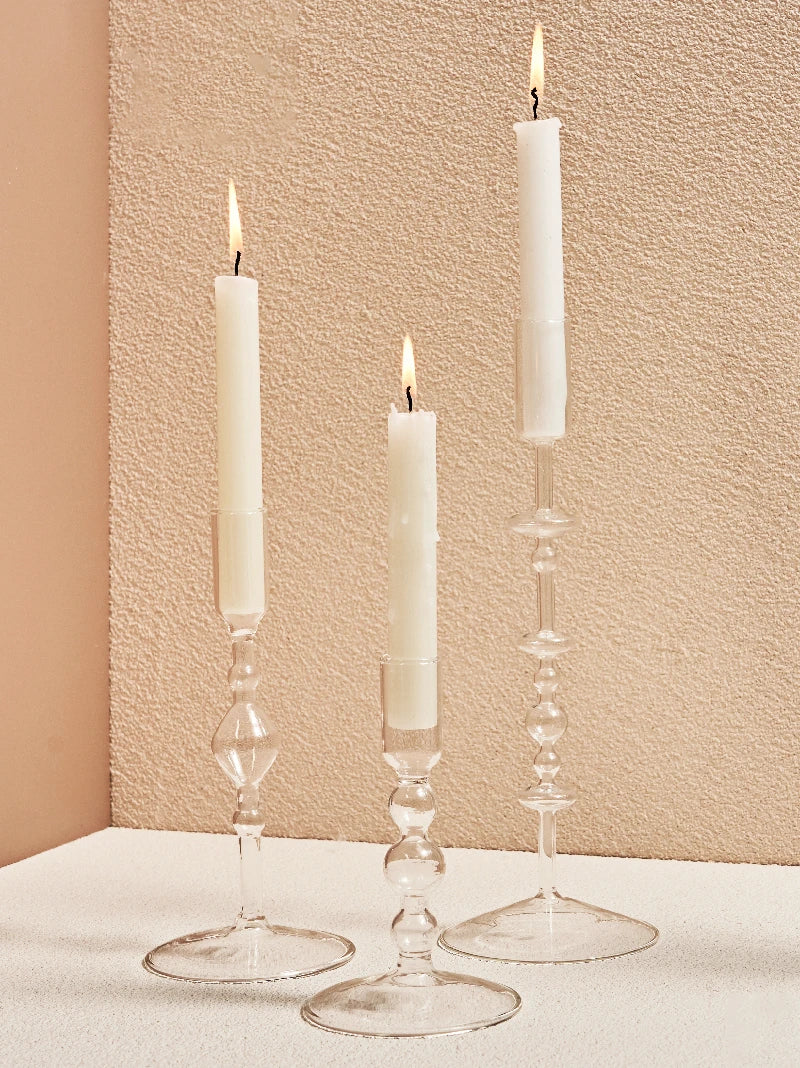 Modern Glass Candle Holder – Nordic Clear Design - candletown.net