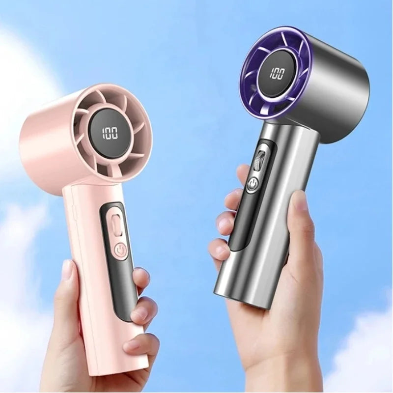 Handheld USB Fan with 100 Wind Speeds – Mini Turbo Cooling Fan for Home, BBQ & Travel - candletown.net