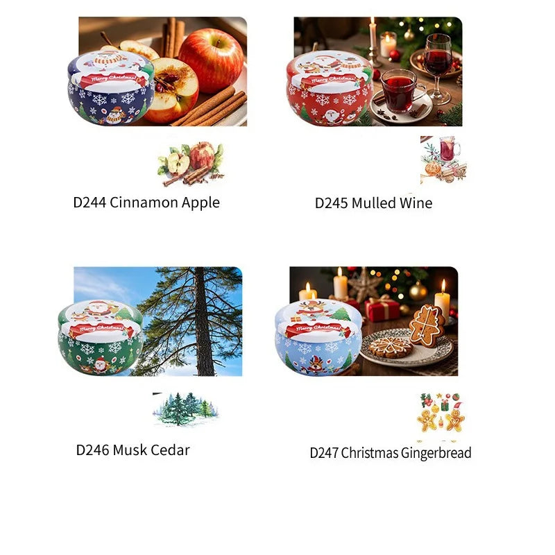 Christmas Aromatherapy Candles – Santa & Snowmen Tin Set - candletown.net