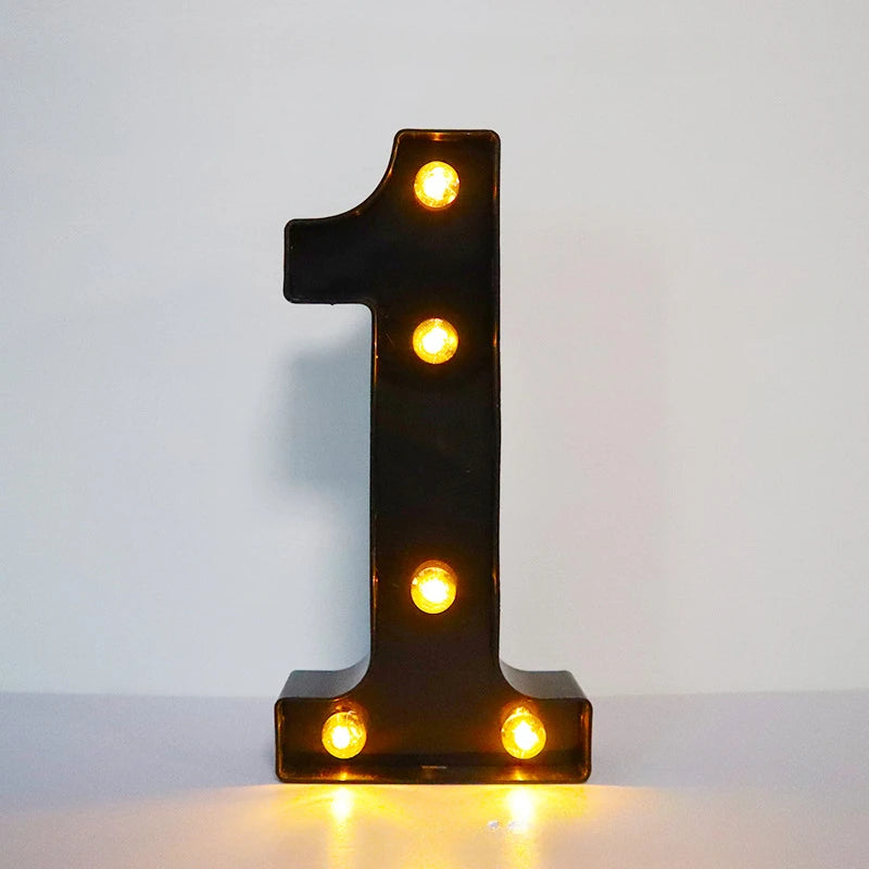 22cm LED Alphabet and Number Lights – Black Letter Decor - candletown.net