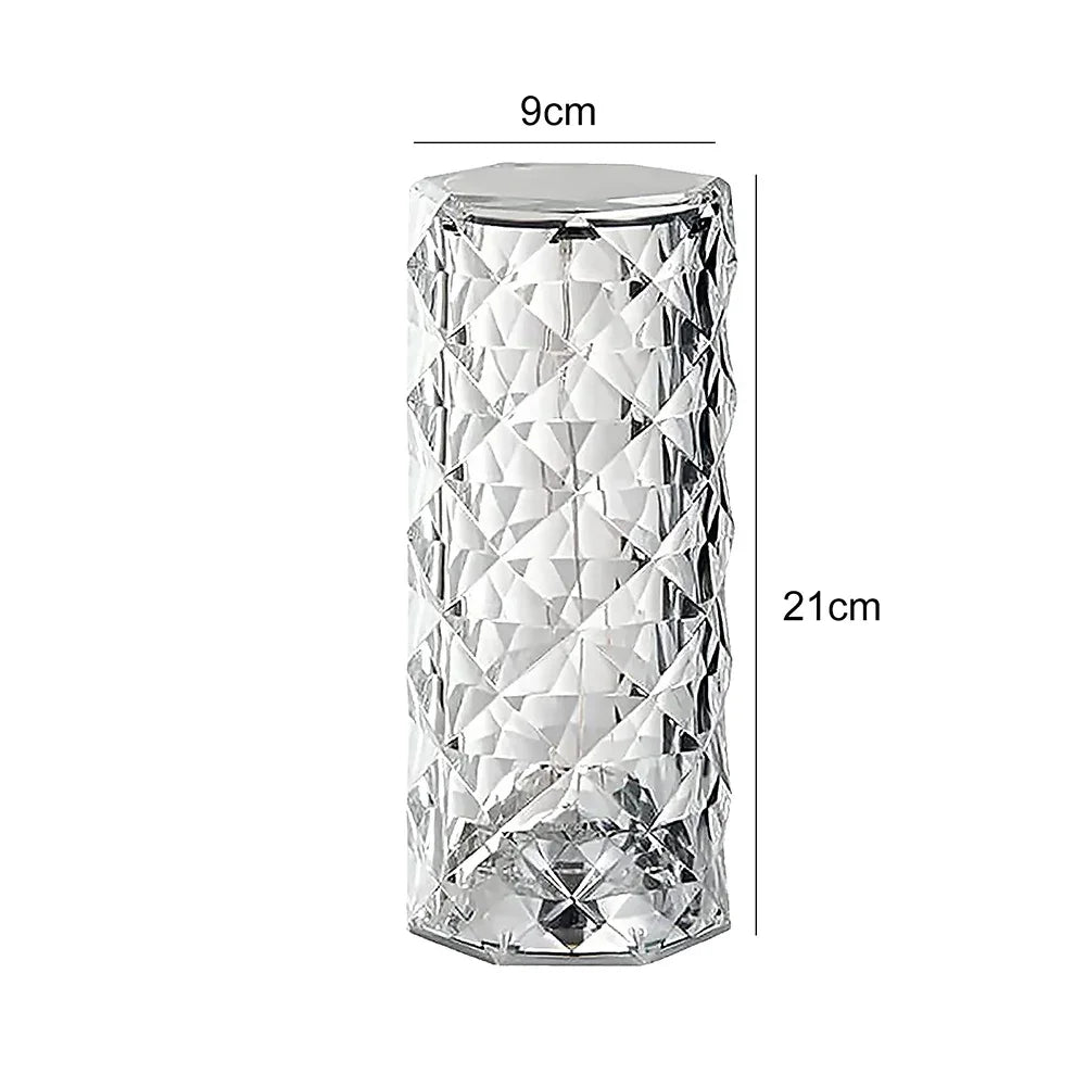 Crystal Diamond Table Lamp – Rechargeable Ambient Night Light