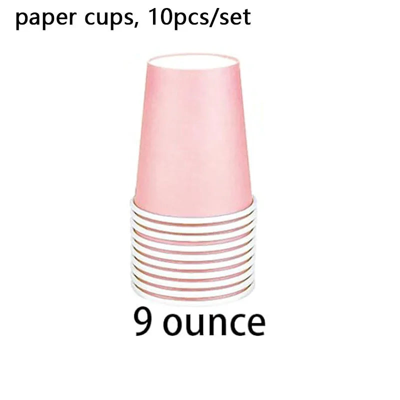 Light Pink Disposable Tableware Set - candletown.net